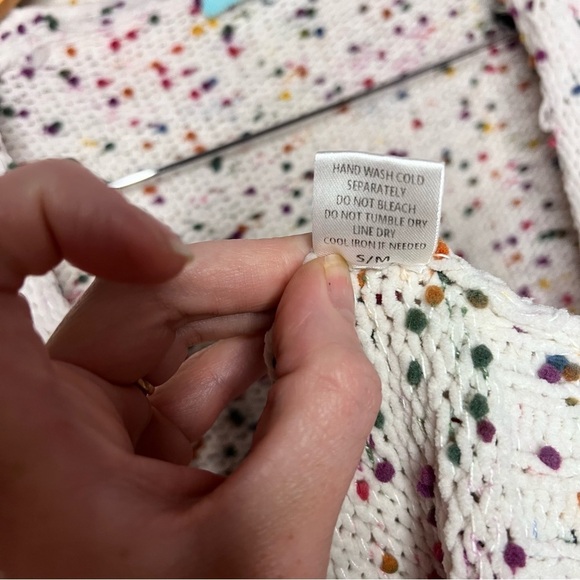 P.S Kate Off White Confetti Knit Open Cardigan, Women’s Size Small/ Medium - Picture 5 of 10